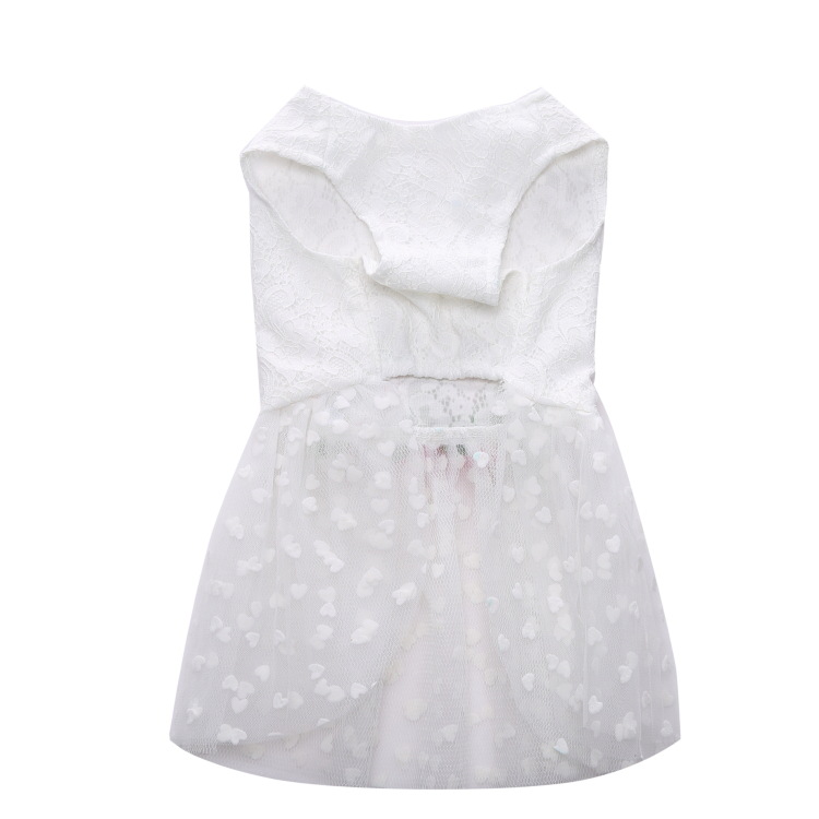 Pet Formal Dress  Dog Wedding Dress Lace Tulle Gown with Rose Accents